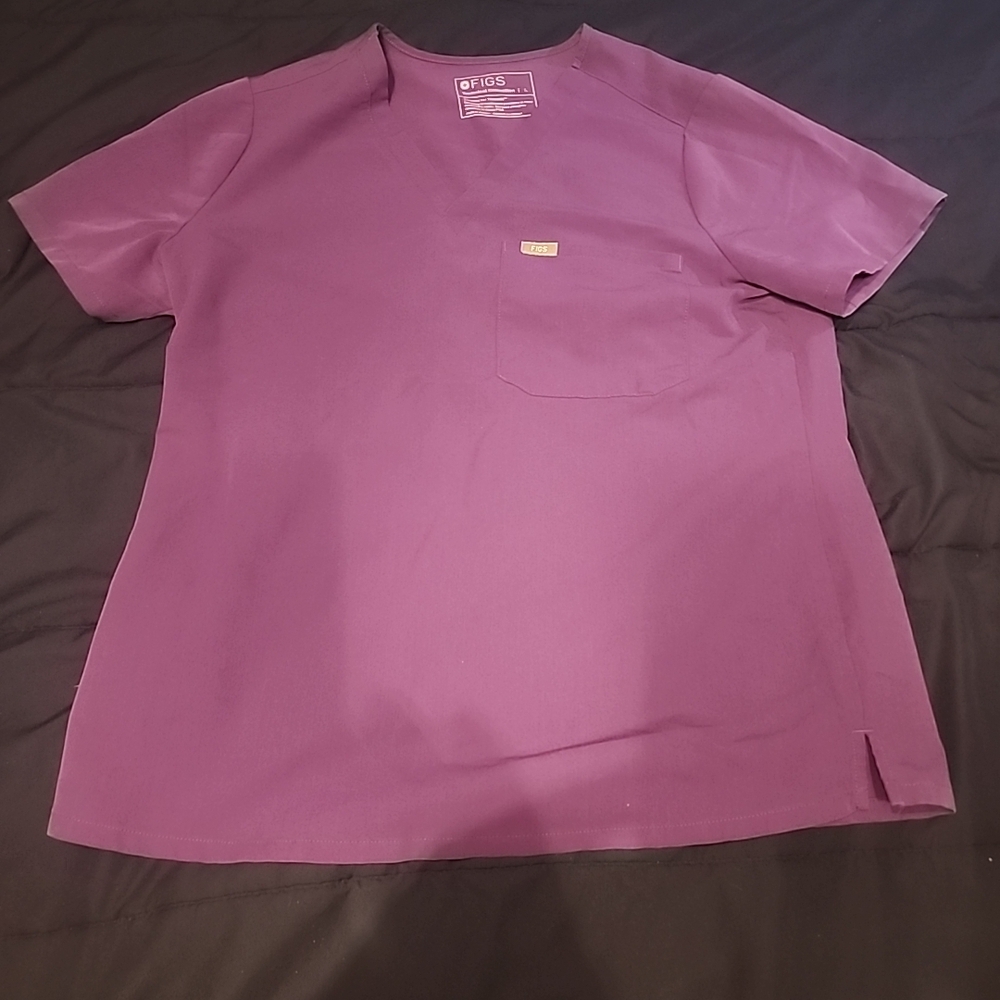 Figs V-Neck Purple Scrub Top